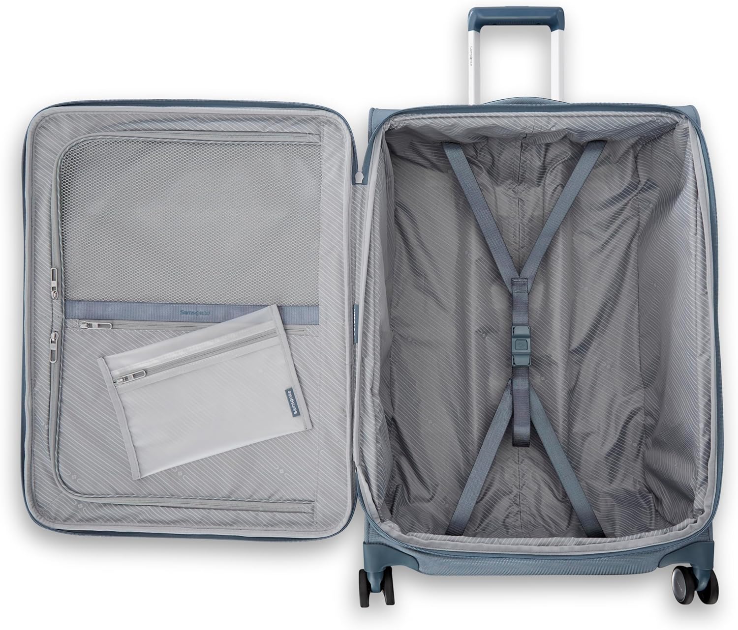 Alternative view of Samsonite UpLIFT Lightweight Large Checked Softside Luggage with Spinner Wheels - Expandable - Airline-Approved, Polyester Soft Suitcase for Ultra Light Travel - Elemental Blue