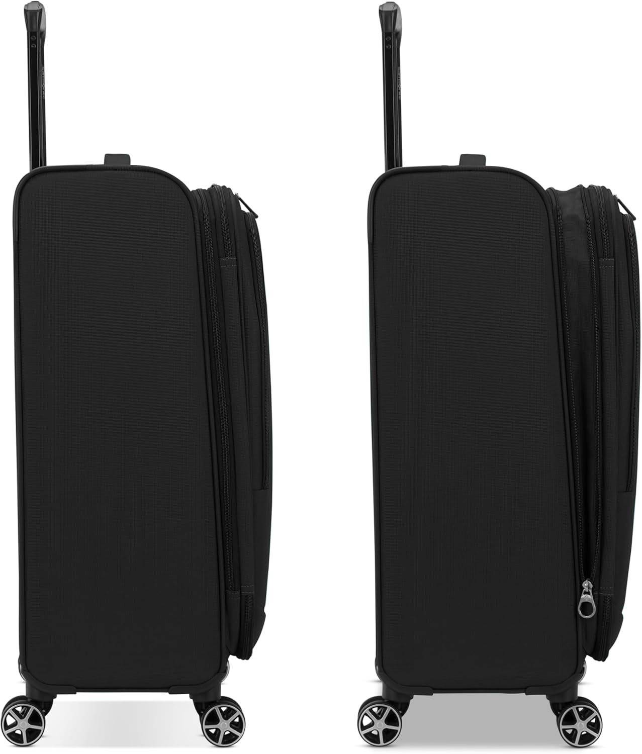 Samsonite Saire LTE Softside Expandable Luggage with Spinner Wheels, Black, 3-Piece Set (Carry On/Medium/Large)