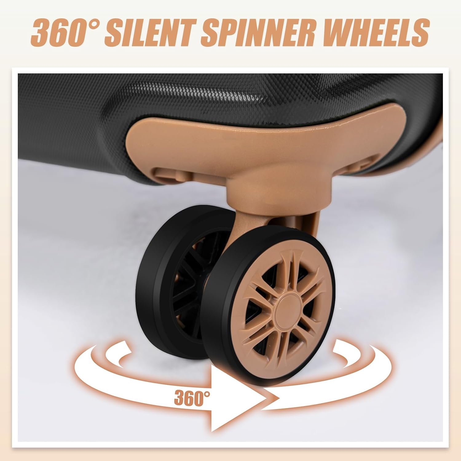 Alternative view of Eeeza Luggage Sets 5 Piece,Hard Case Suitcase Set with Spinner Wheels,Hardshell Lightweight Travel Luggage with TSA Lock (Black,20/24/28 Inch)