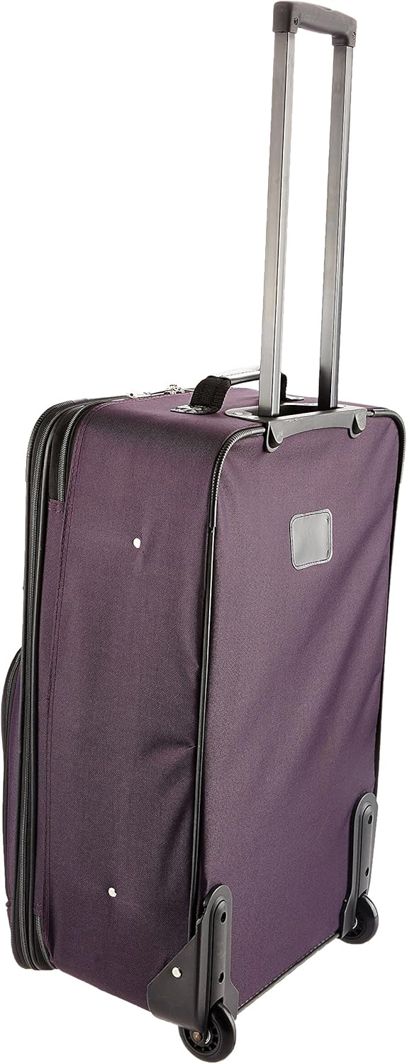 Rockland Journey Softside Upright Luggage Set, Expandable, Purple, 4-Piece (14/19/24/28)