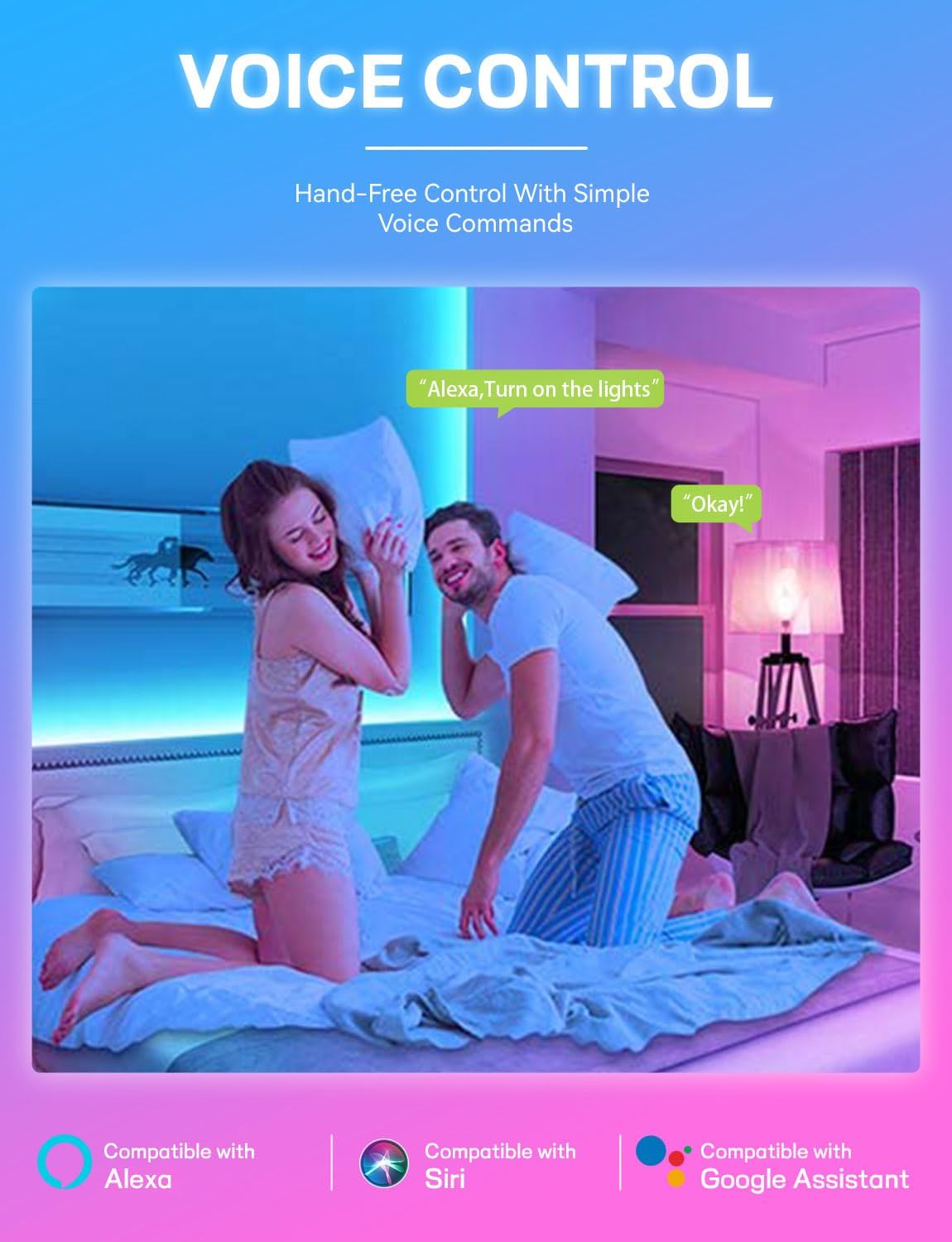 Vanance Smart Light Bulbs 4Pack with Remote, A19 E26 800LM LED Color Changing Light Bulb, WiFi & Bluetooth 5.0, Warm to Cool White, Dimmable, RGB Smart Home Lighting Work with Alexa Google Assistant