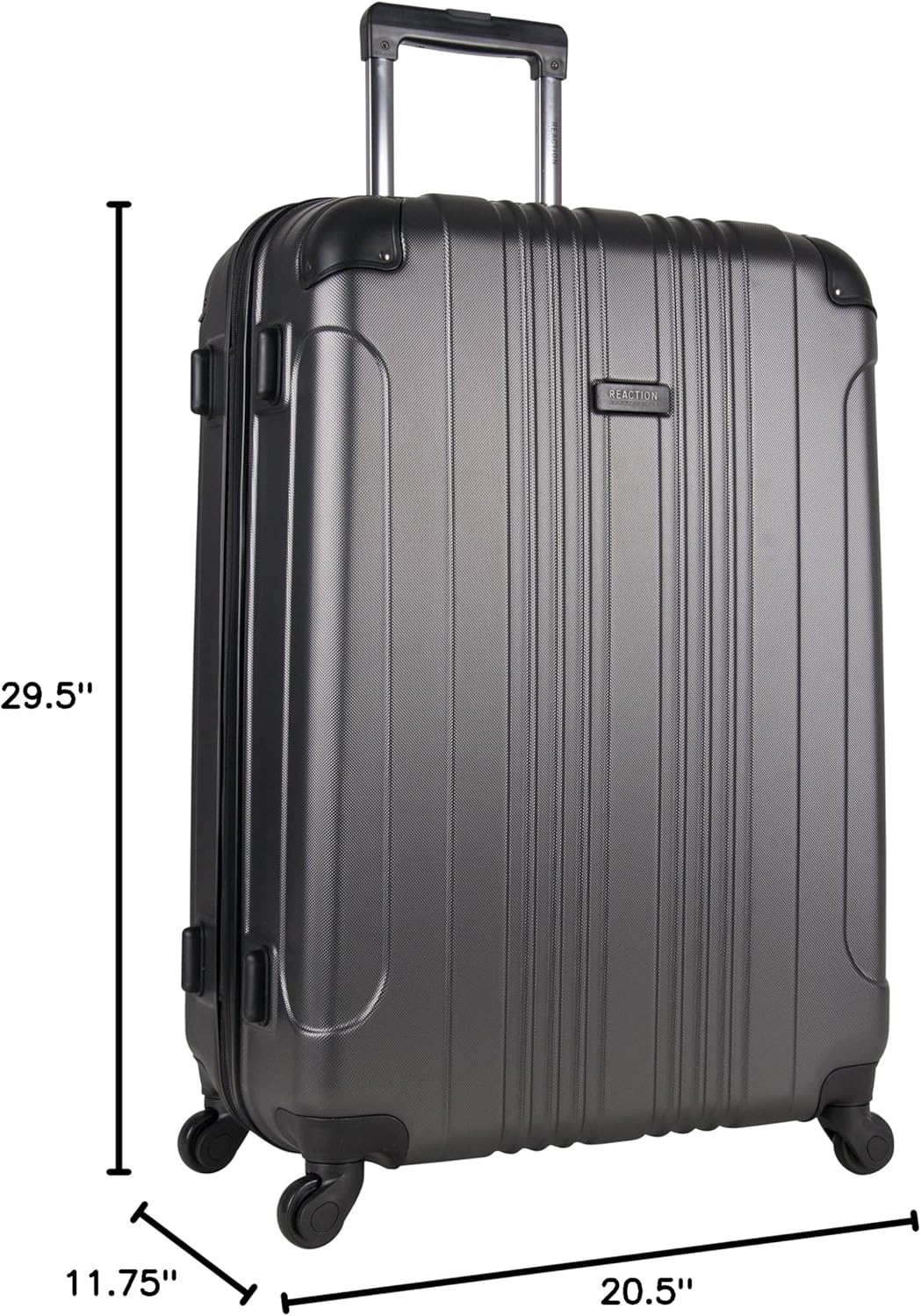 Alternative view of Kenneth Cole REACTION Out of Bounds Lightweight Hardshell 4-Wheel Spinner Luggage, Charcoal, 28-Inch Checked