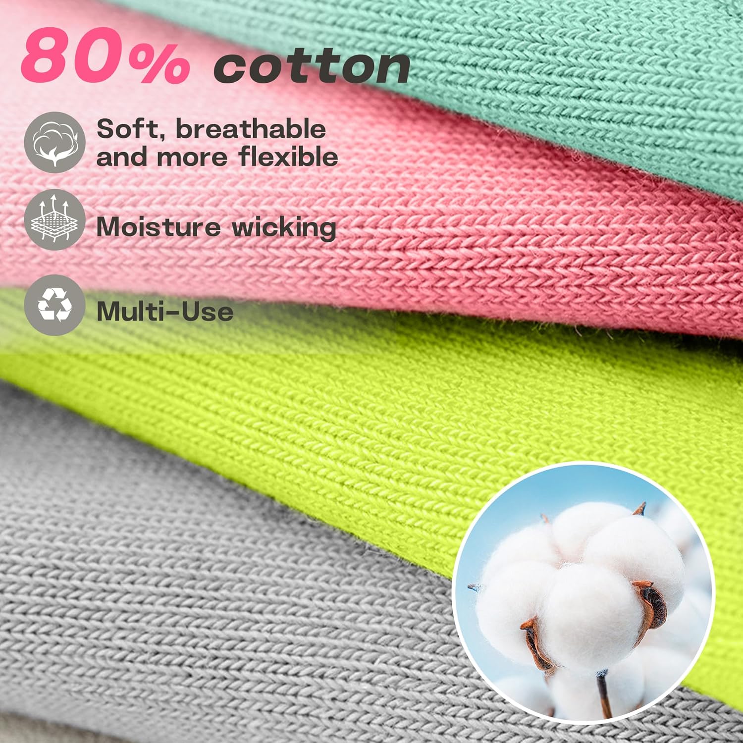 Alternative view of unenow 5 Pairs Pilates Socks for Women Non Slip Socks with Grips for Yoga Hospital Barre Barefoot