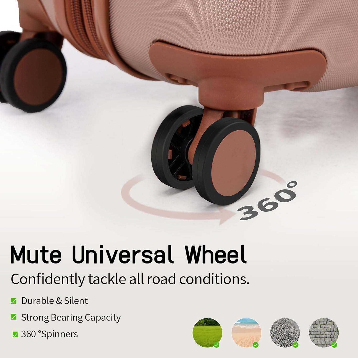 Alternative view of CONCEPTEN Expandable Luggage Sets 5 Piece, Hard Case Suitcase Set with Spinner Wheels,22x14x9 Airline Approved Carry on,Lightweight Durable Suitcase with TSA Lock (Champagne Gold)