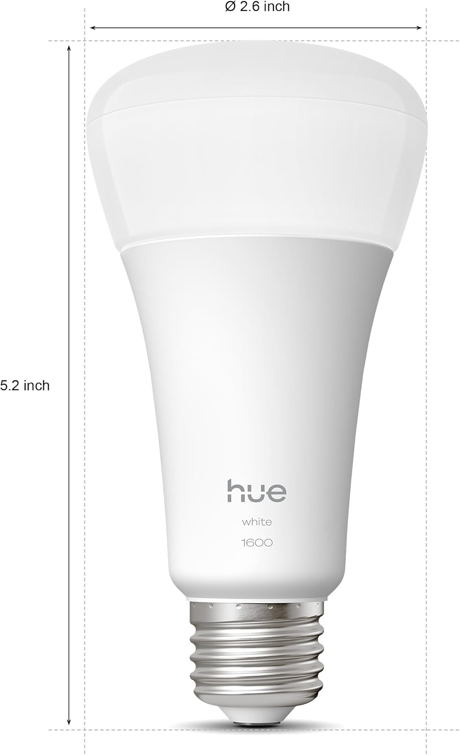 Philips Hue Smart LED A21 Bulb, Warm White Light 2700K, E26 Base, 13.5W, 1600 Lumens, Dimmable, Works with Alexa, Google Assistant, and Apple Home, 1pk