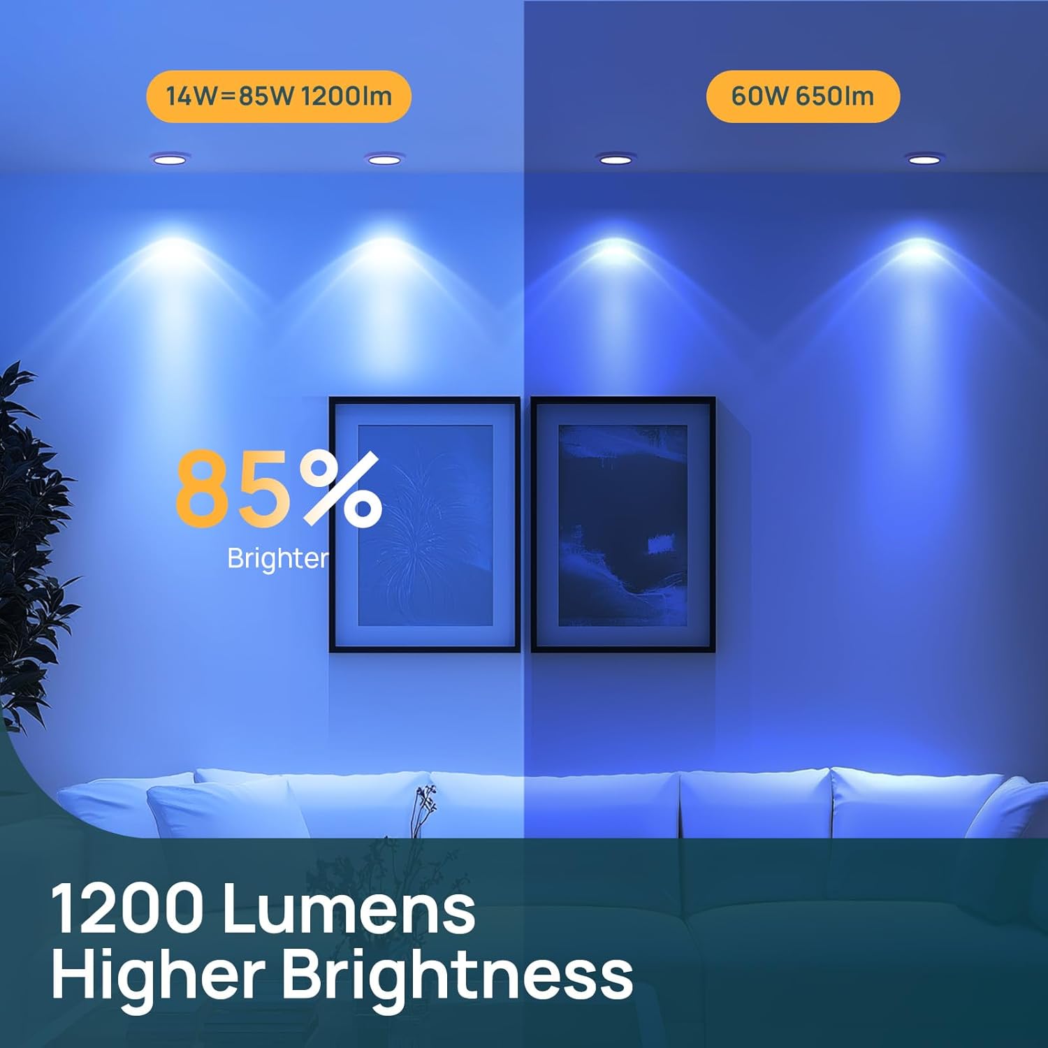 Linkind Matter Smart Light Bulb,1200LM 85W BR30 Smart Flood Light Bulbs Work with Alexa, Apple Home, Google Home, RGBTW Recessed Color Changing Bulbs E26, 2.4GHz Only WiFi Light Bulbs LED, 4Pack