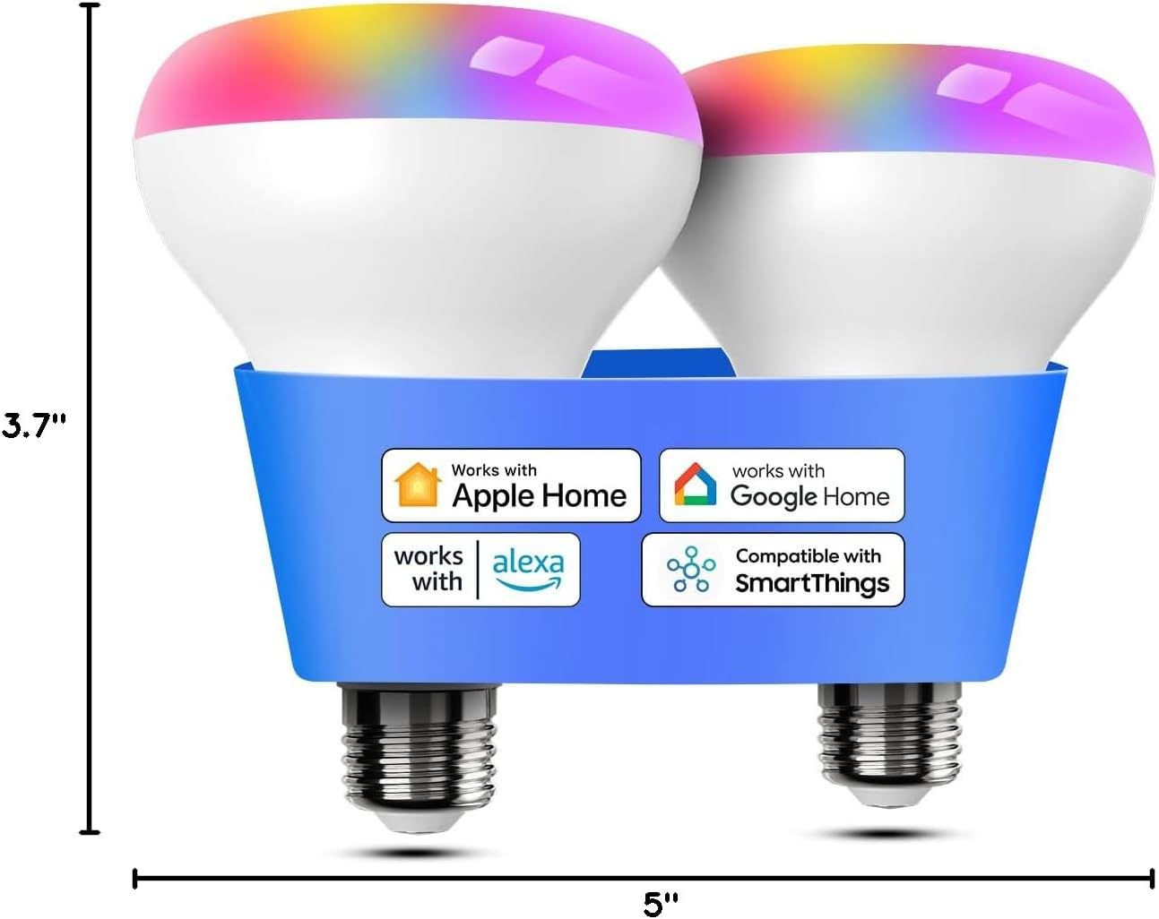 Meross Smart Light Bulb, BR30 Flood WiFi LED Bulbs Compatible with Apple HomeKit, Alexa, Google Assistant & SmartThings, Dimmable E26 Multicolor 2700K-6500K RGBCW, 1300 Lumens 100W Equivalent, 2 Pack