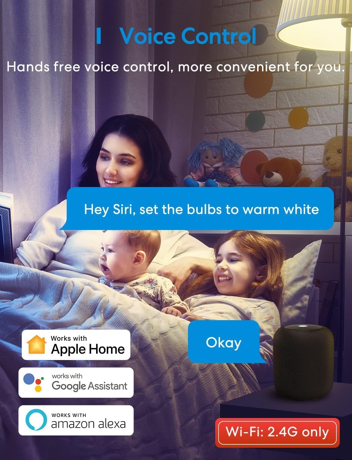 Alternative view of Meross Smart Light Bulb, BR30 Flood WiFi LED Bulbs Compatible with Apple HomeKit, Alexa, Google Assistant & SmartThings, Dimmable E26 Multicolor 2700K-6500K RGBCW, 1300 Lumens 100W Equivalent, 2 Pack