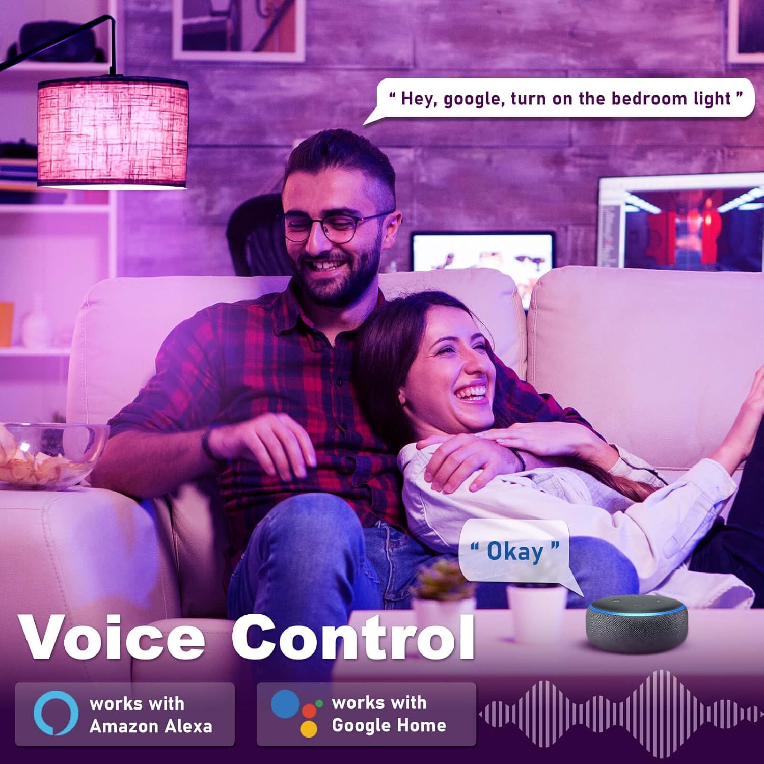 Alternative view of LEDEPLY A15 LED Smart Bulb, Compatible with Alexa, Google Home, E26, 5W=40W, Color Changing, Dimmable WiFi Light Bulbs, 2.4GHZ WiFi Only, No Hub Required, 3 Pack