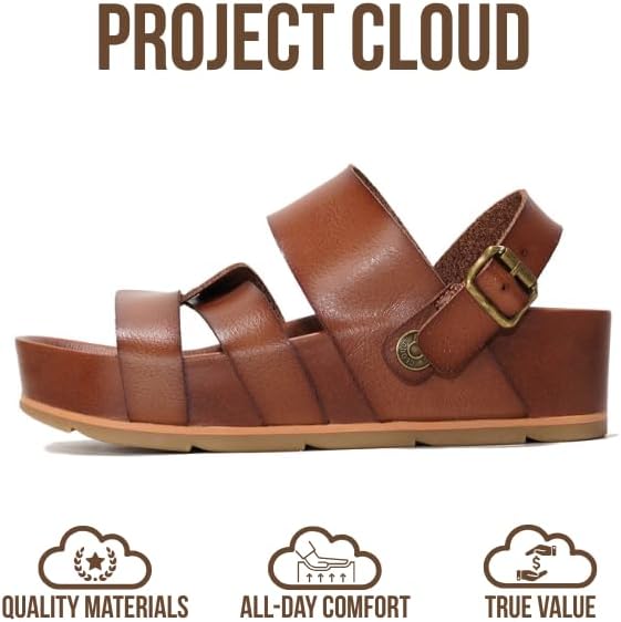 Project Cloud Platform Sandals Women u2013 Strappy Wedges with Comfortable Plush & Soft Insole u2013 Lightweight & Non Slip Platform Sandals for Women 2026 (Proud) - Image 3