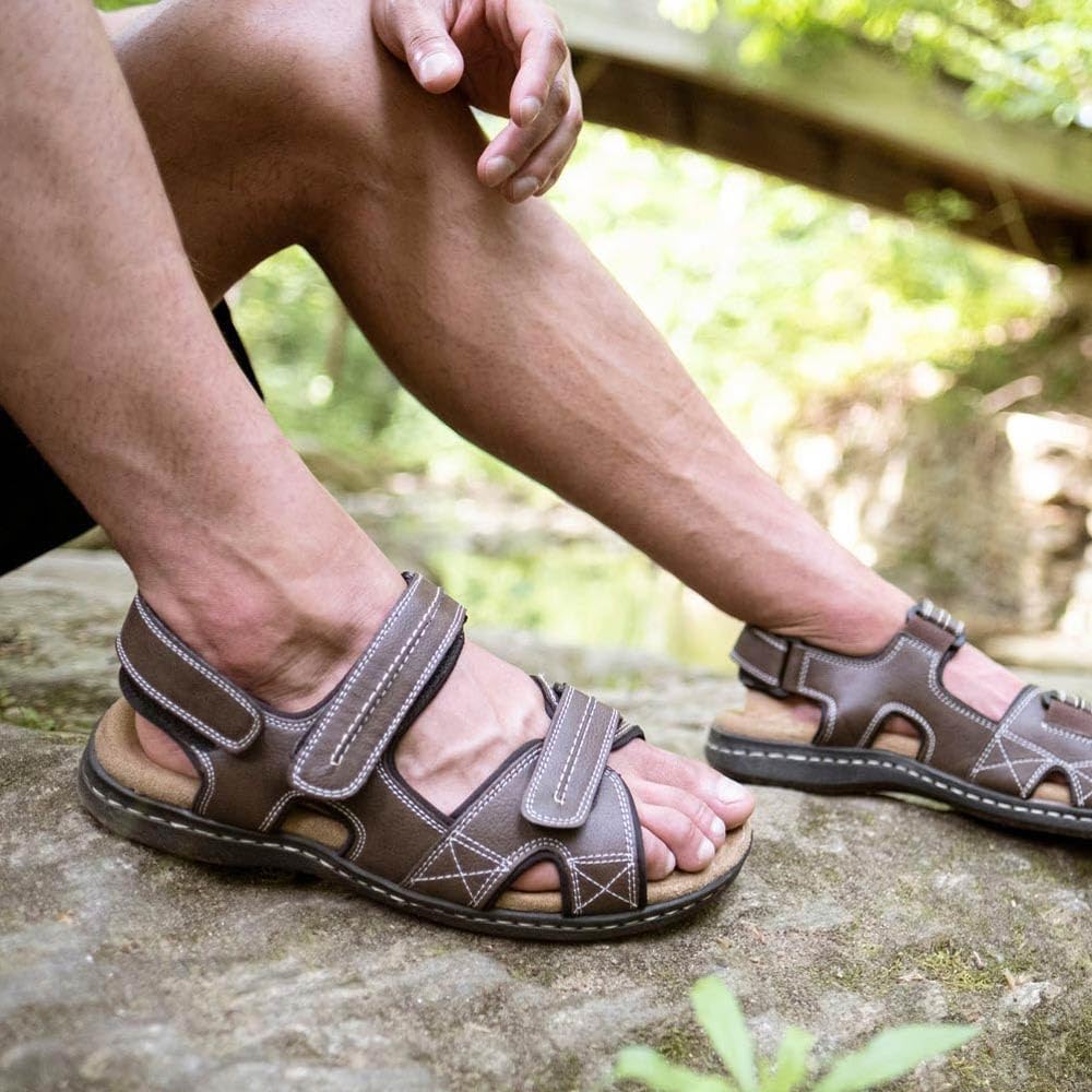 DOCKERS Mens Newpage Outdoor Sport Sandals for Men - Memory Foam Comfort and Adjustable Straps
