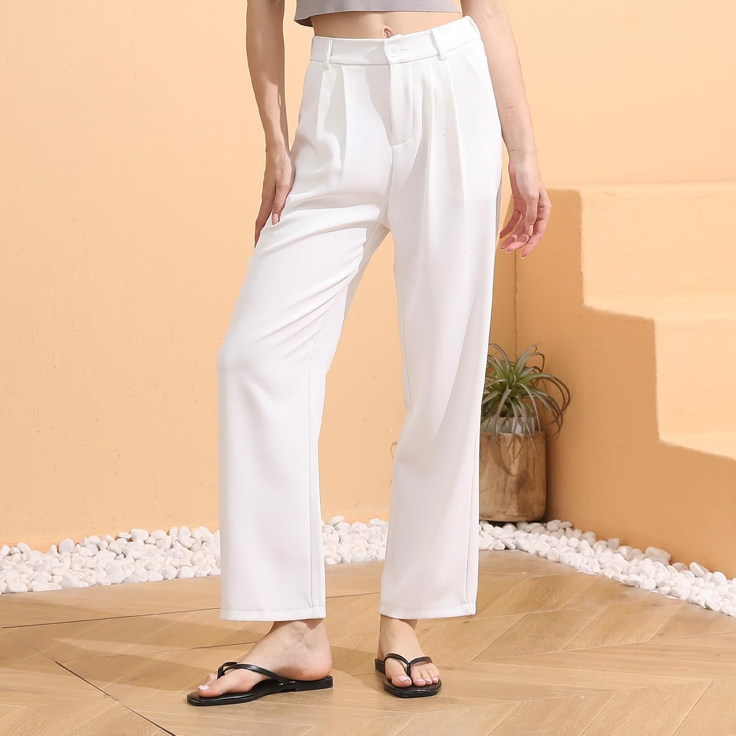 Alternative view of SKETOE Flip Flops for Women Square Toe Flat Sandals for Women Comfortable Thong Sandals Vegan Leather Flip Flops Lightweight Summer Beach Sandals Dressy Vacation Essentials Slides