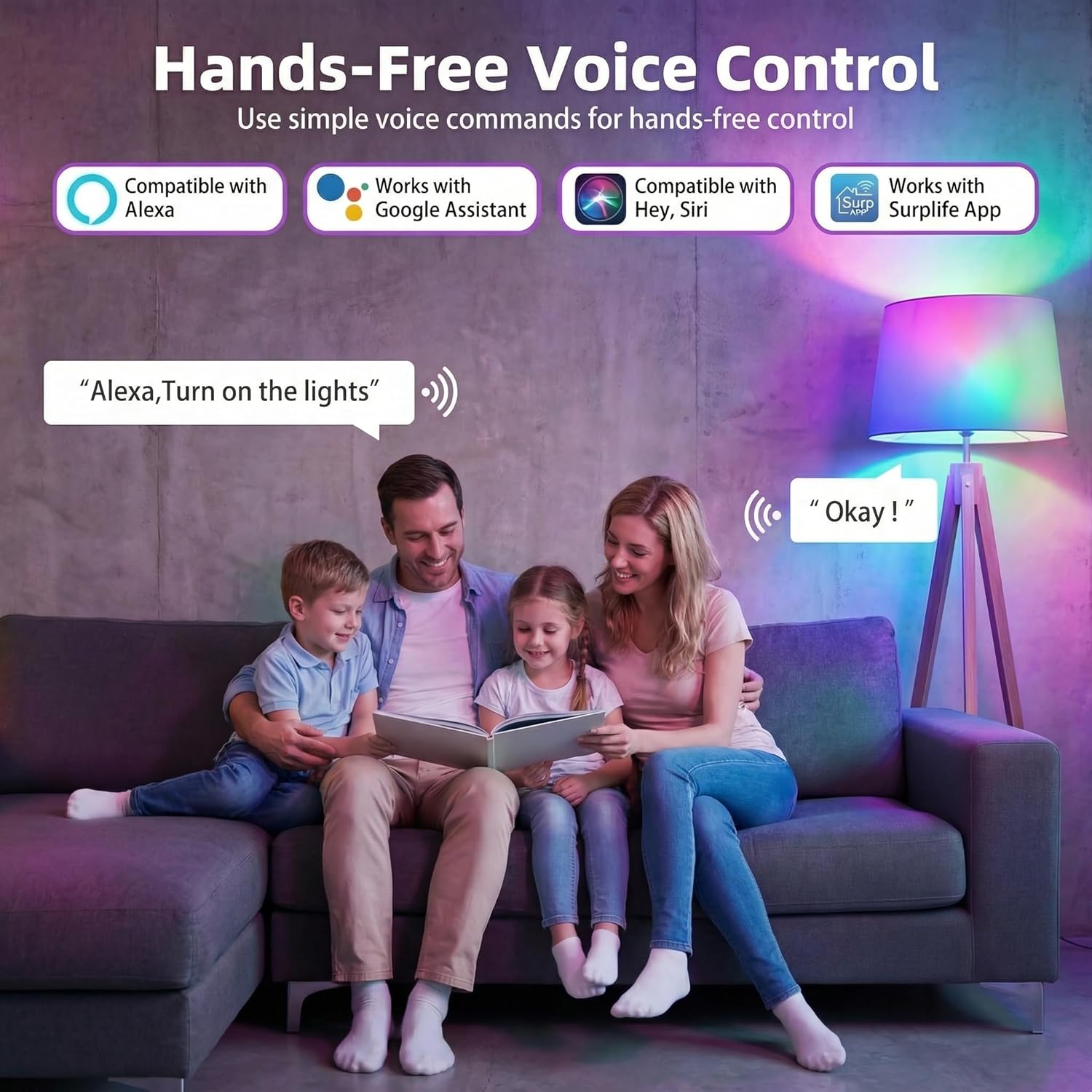 Alternative view of Nowepai Smart Light Bulbs 6Pack with Remote, Color Changing Light Bulbs Work w/Alexa Google Home, 9W A19 E26 800LM Colored LED Bulb, 2.4GHz Only, 50+ DIY Scenes, App & Voice Control WiFi Light Bulbs