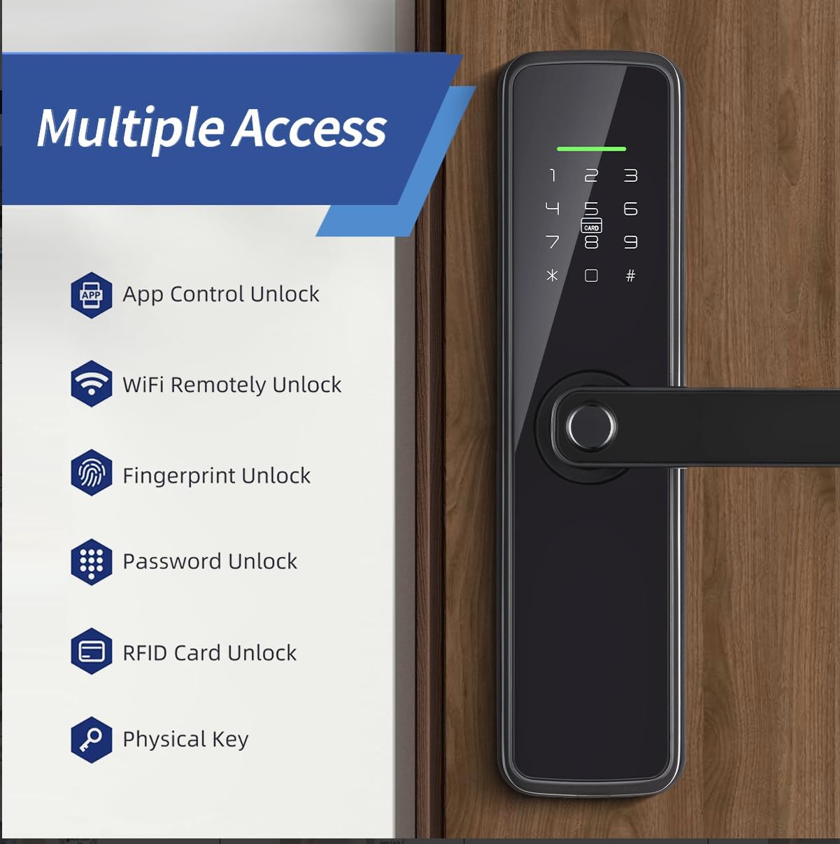 Alternative view of Sophies Fingerprint Door Lock Smart Deadbolt Keyless Entry Electronic Digital Keypad with Biometric Fingerprint, Tuya App Remote Control WiFi Locks for Front Door