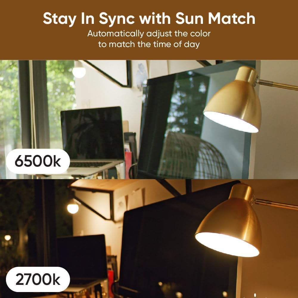 Alternative view of Wyze Lifestyle Bulb White, 800LM A19 Tunable-White Wi-Fi Smart Light Bulb, Compatible with Alexa and Google Assistant, 2.4GHz, No Hub Required, 2700K - 6500K, Dimmable, 90+CRI, Timer & Group, 4-Pack