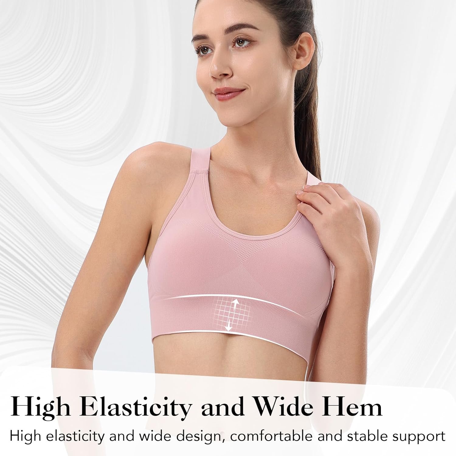 Alternative view of Sports Bra for Women High Support, High Impact Sports Bra Adjustable Supportive Wireless Gym & Yoga, Black, Large