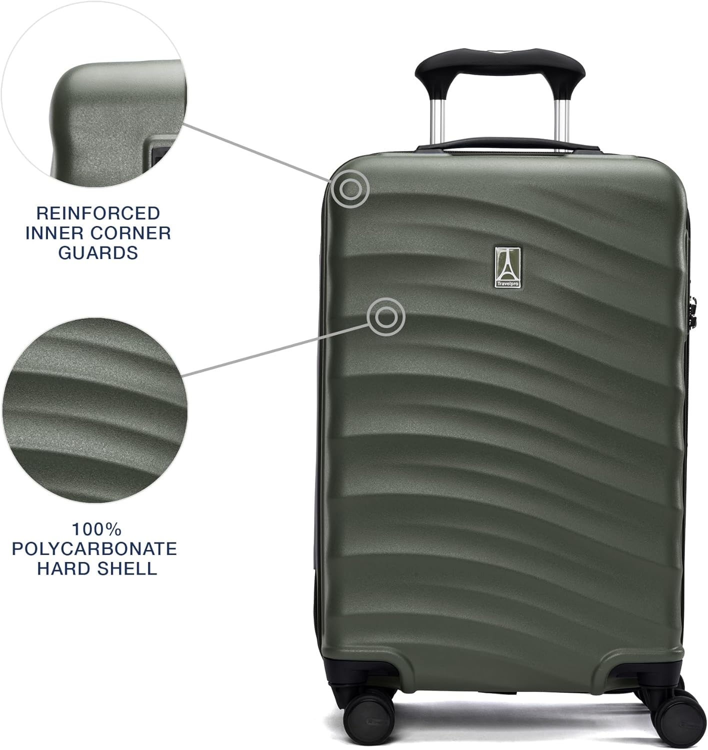 Alternative view of Travelpro Maxlite Air V2 Hardside Expandable Carry on Luggage, 8 Spinner Wheels, Lightweight Hard Shell Suitcase, TSA lock, Slate Green, Carry On 20-Inch
