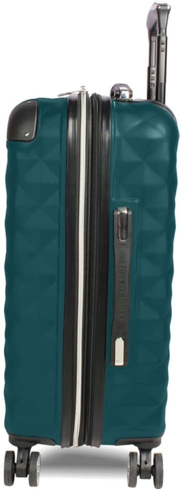 Kenneth Cole REACTION Diamond Tower Collection Lightweight Hardside Expandable 8-Wheel Spinner Travel Luggage, Deep Teal, 20-Inch Checked
