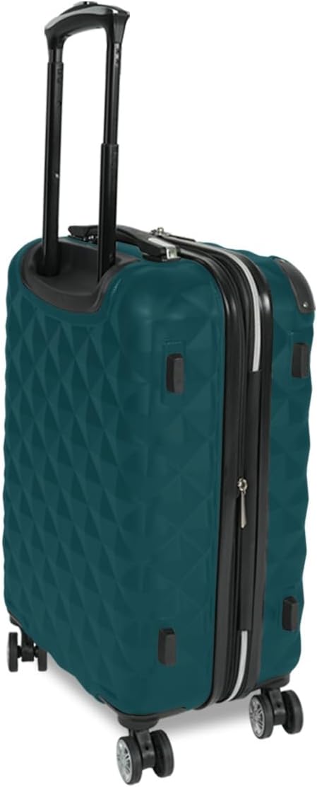 Alternative view of Kenneth Cole REACTION Diamond Tower Collection Lightweight Hardside Expandable 8-Wheel Spinner Travel Luggage, Deep Teal, 20-Inch Checked