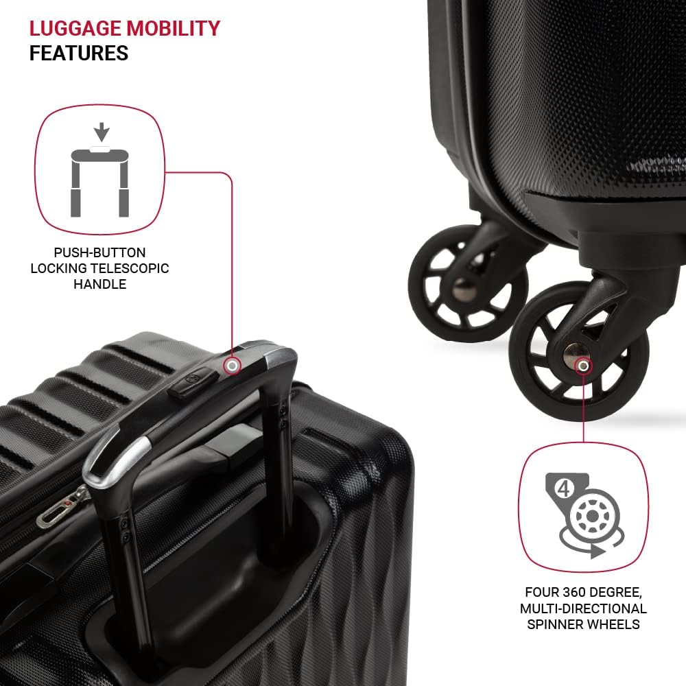 Alternative view of SwissGear 8018 Expandable Luggage, Hard Shell Medium Luggage with Spinner Wheels