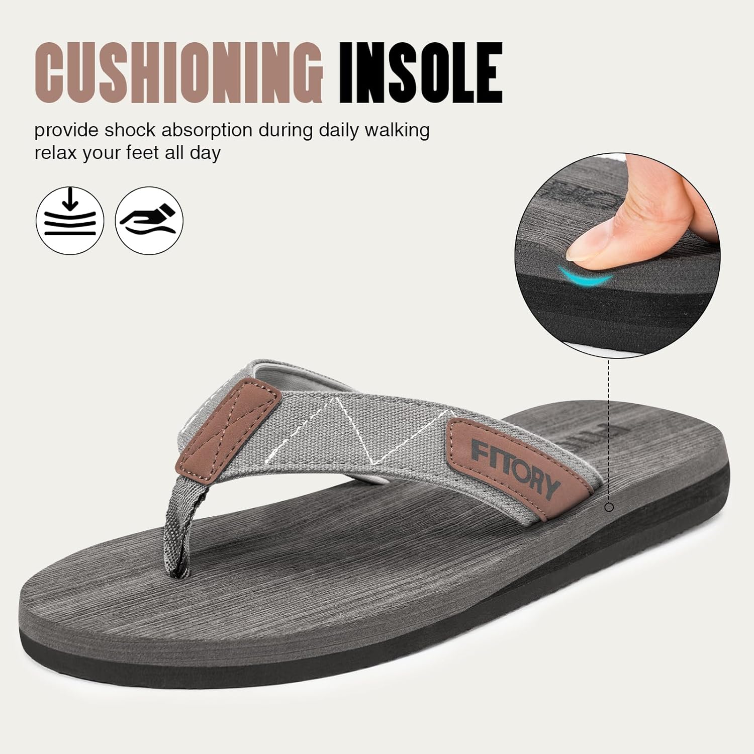 Alternative view of FITORY Men's Flip-Flops, Thongs Sandals Comfort Slippers for Beach