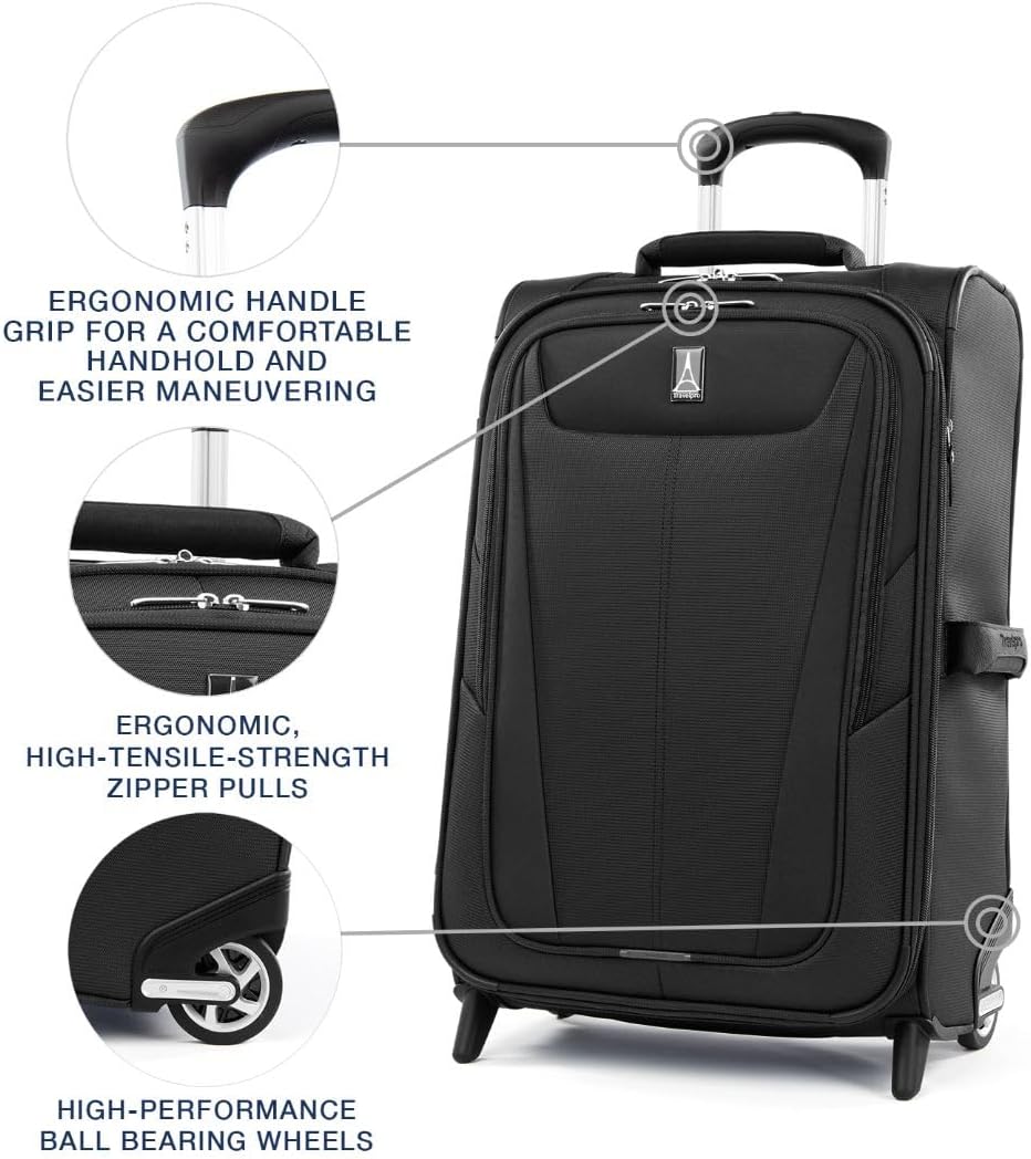 Alternative view of Travelpro Maxlite 5 Softside Expandable Upright 2 Wheel Carry-on Luggage, Lightweight, 21-Inch - Black
