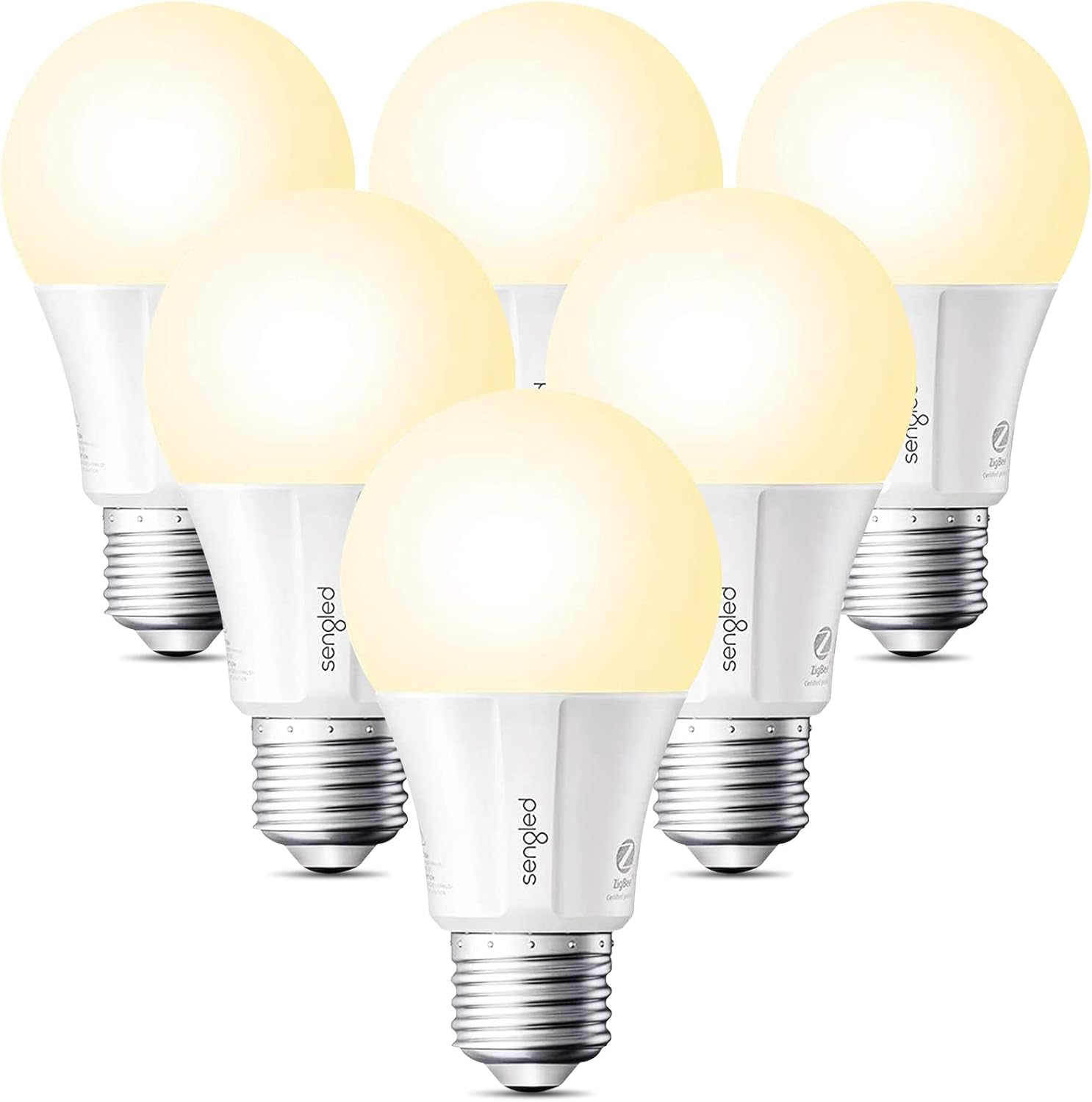 Alternative view of Sengled Smart Light Bulbs, Zigbee Hub Required, Works with Alexa and SmartThings, Voice Control with Google Home and Echo with built-in Hub, Soft White 60W Equivalent A19 Dimmable Smart Bulbs, 4-Pack