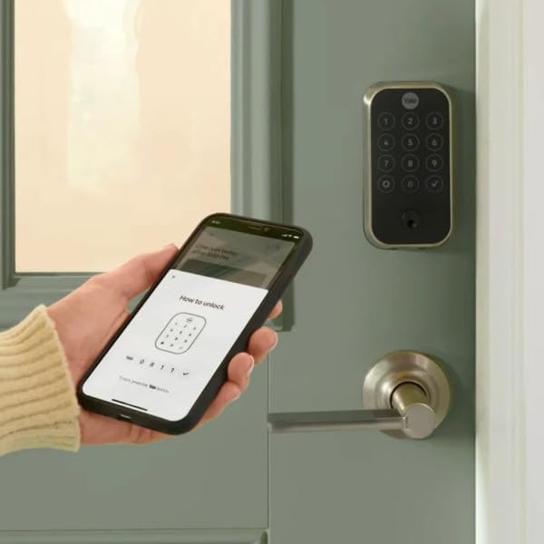 Yale Assure Lock 2 Touch Deadbolt, Black Suede Keyed Smart Entry Door Lock with Wi-Fi Connected Touchscreen Keypad and Fingerprint Scanner for Vacation Rental Hosts, YRD420-F-CB1-BSP