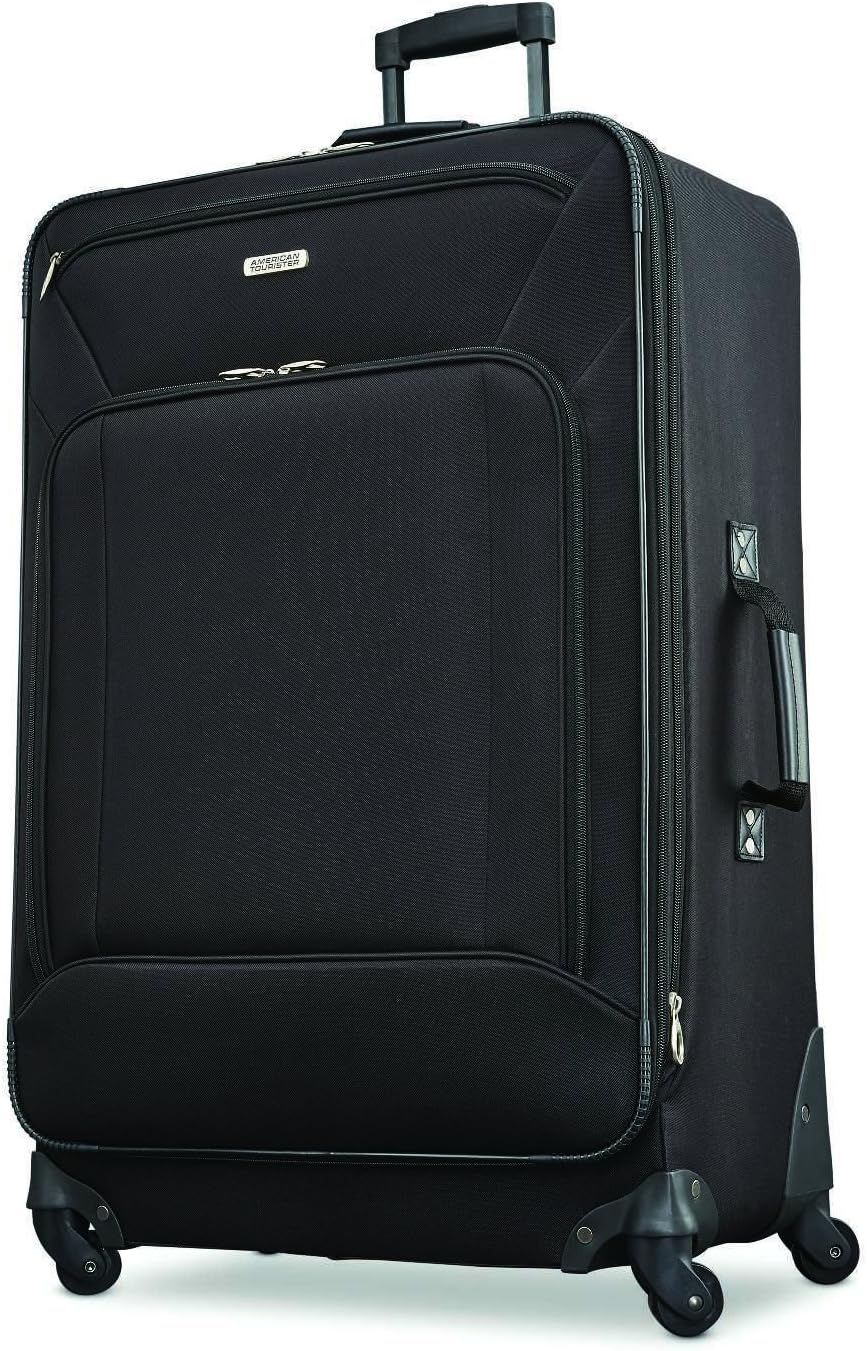 American Tourister Fieldbrook XLT Softside Upright Luggage, Black, 4-Piece Set (BB/DF/21/25)