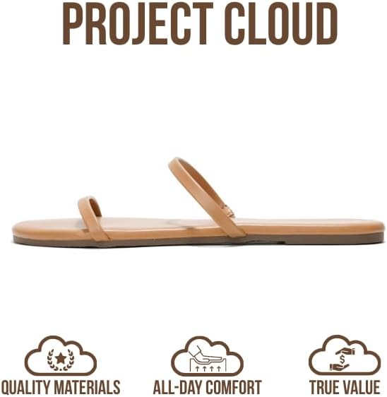Alternative view of Project Cloud Summer Sandals for Women 2026 - Memory Foam Insole and Eco-Crafted Leather Beach Flip Flops for Women - Non Slip and Lightweight Double Strap Womens Sandals (Transition)