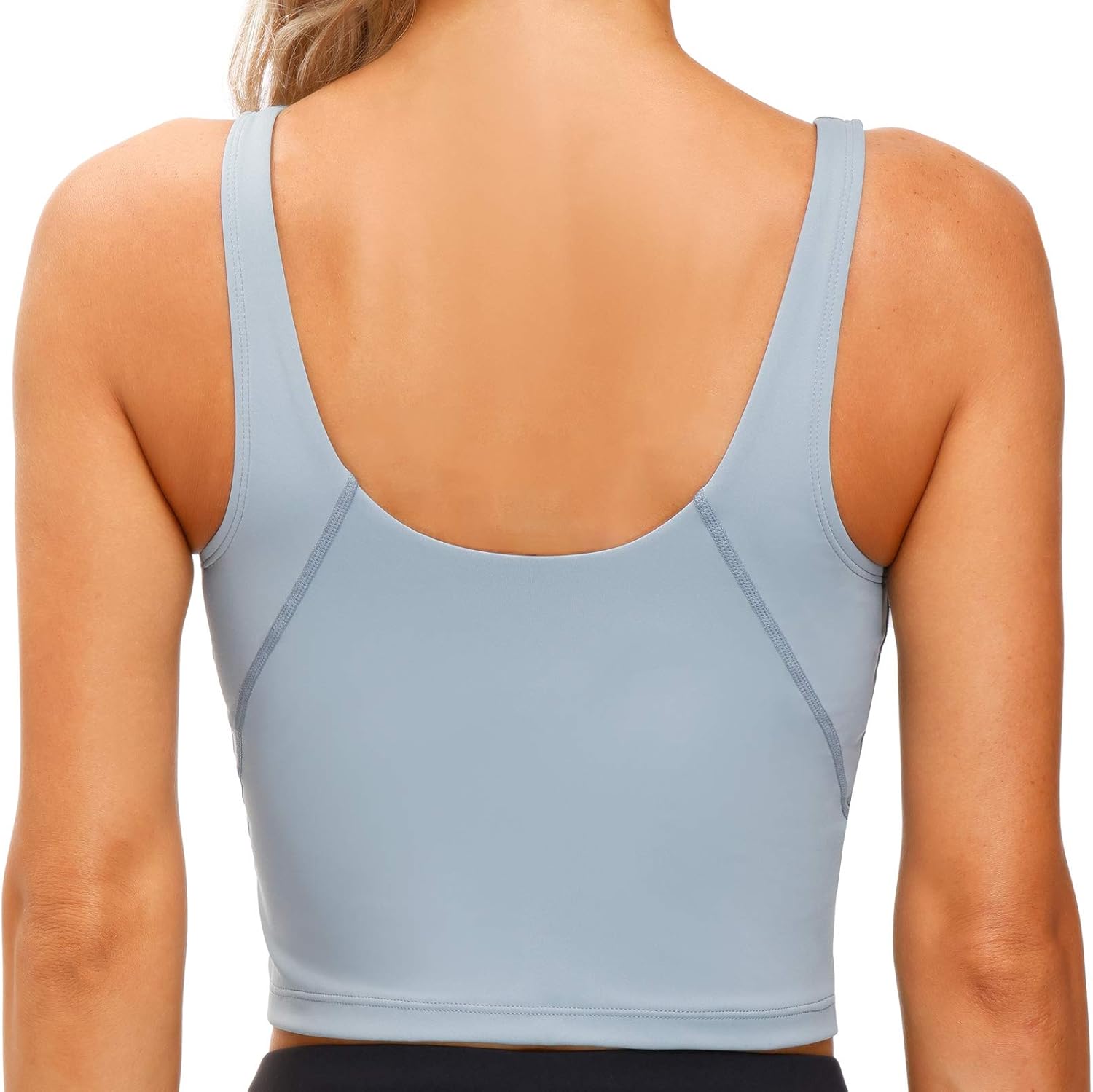 Alternative view of THE GYM PEOPLE Womens' Sports Bra Longline Wirefree Padded with Medium Support