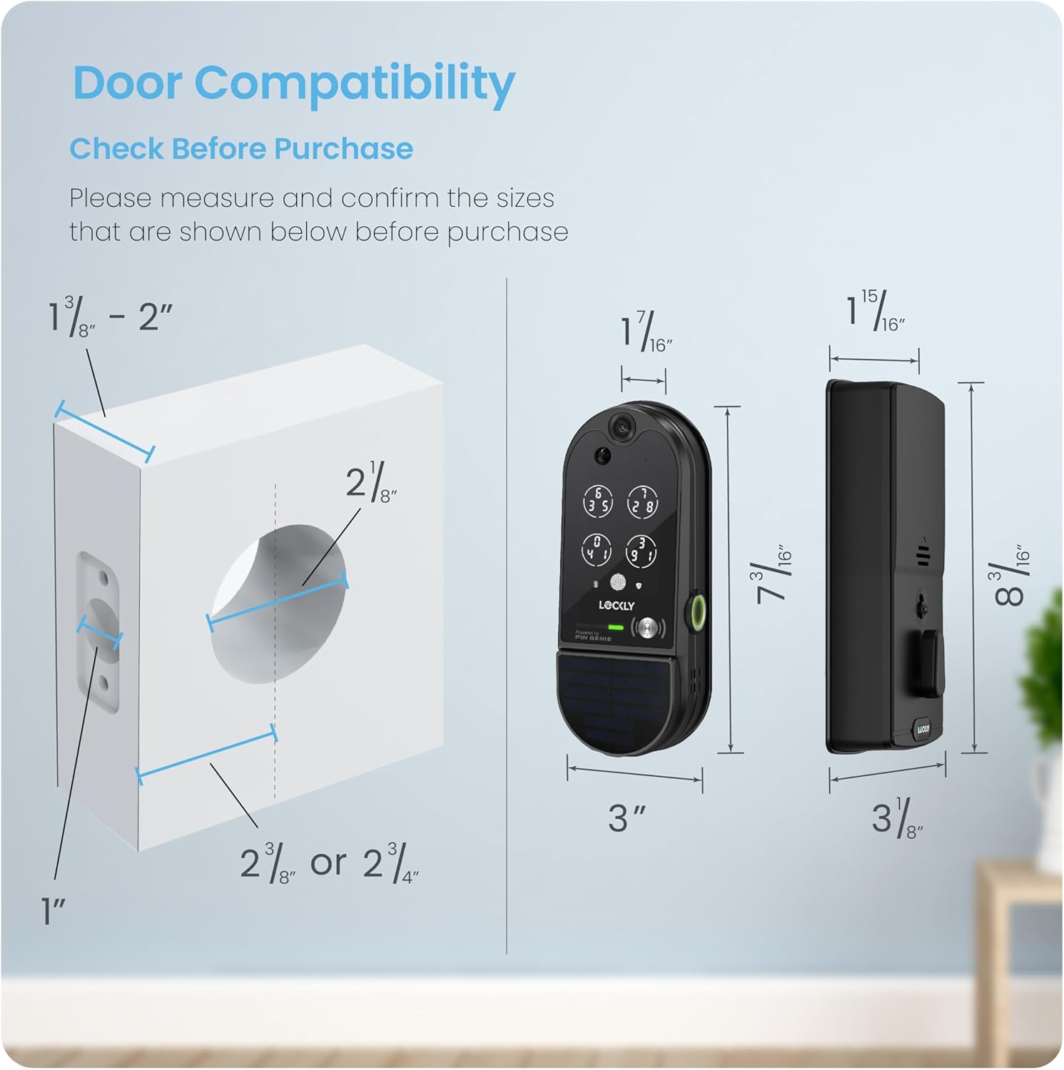 Lockly Vision Elite Video Smart Lock with Camera, Smart Wi-Fi Deadbolt for Front Door, PIN Genie® Keypad, Fingerprint Door Lock, Motion Sensor, App Remote Control, 2-Way Audio Doorbell, No Monthly Fee