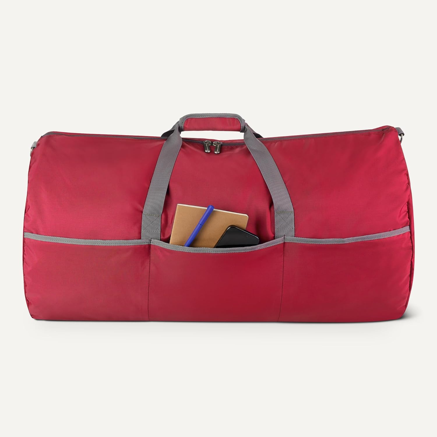 Alternative view of Amazon Essentials 32.4" Extra Large Foldable Nylon Duffel Bag for Travel/Storage with Zippered Pockets, 9254 Cubic Inch (150L), 50-LBS Capacity, Red (Previously Amazon Basics)