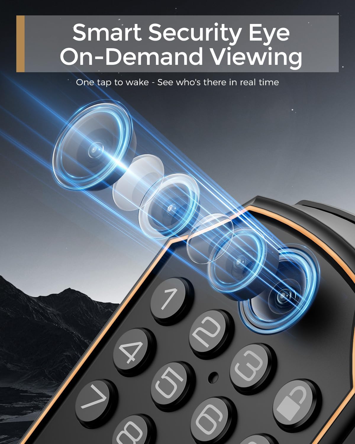 WiFi Video Smart Lock with Camera -Keyless Entry Deadbolt, 5-in-1 (Camera+Doorbell+Fingerprint+Keypad), App Control, Two-Way Audio, Waterproof, Easy Installation