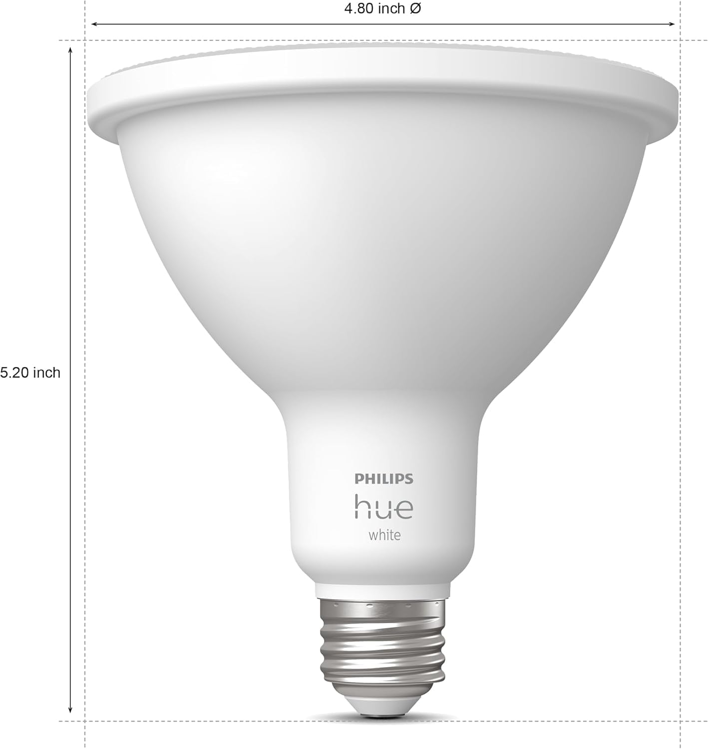 Philips Hue White PAR38 LED 100W Equivalent Waterproof Dimmable Smart Wireless Flood Light Bulb (2 Pack)