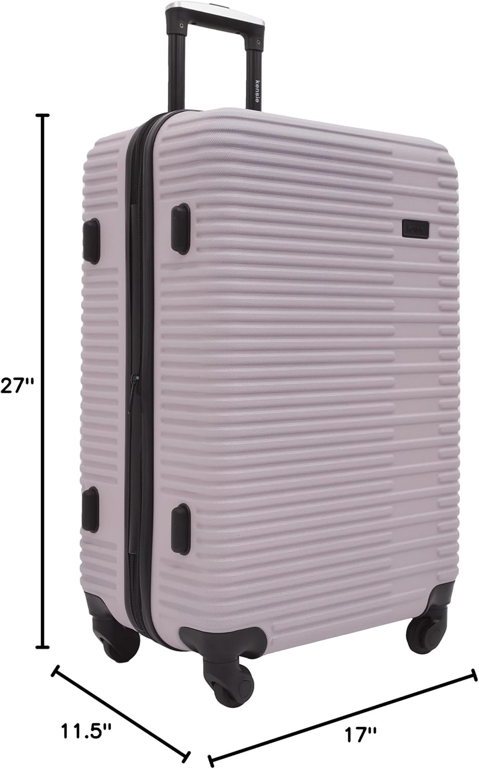 kensie Women's Hillsboro Luggage & Travel Bags Set, Burnished Lilac, 4 Piece Set