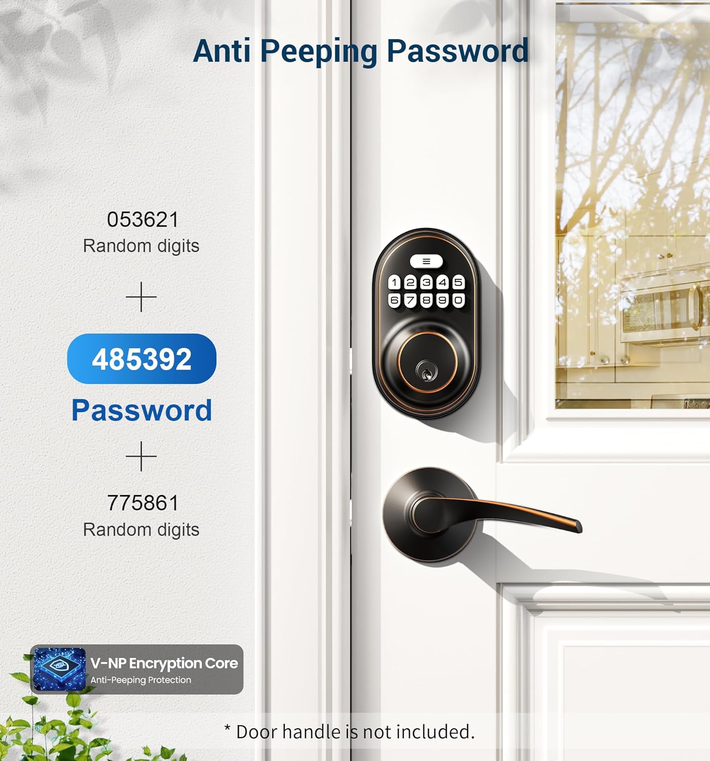 Alternative view of Veise Keyless Entry Door Lock, Electronic Keypad Deadbolt, Keyed Entry, Auto Lock, Anti-Peeking Password, Back Lit & Easy Installation Design, Oil Rubbed Bronze