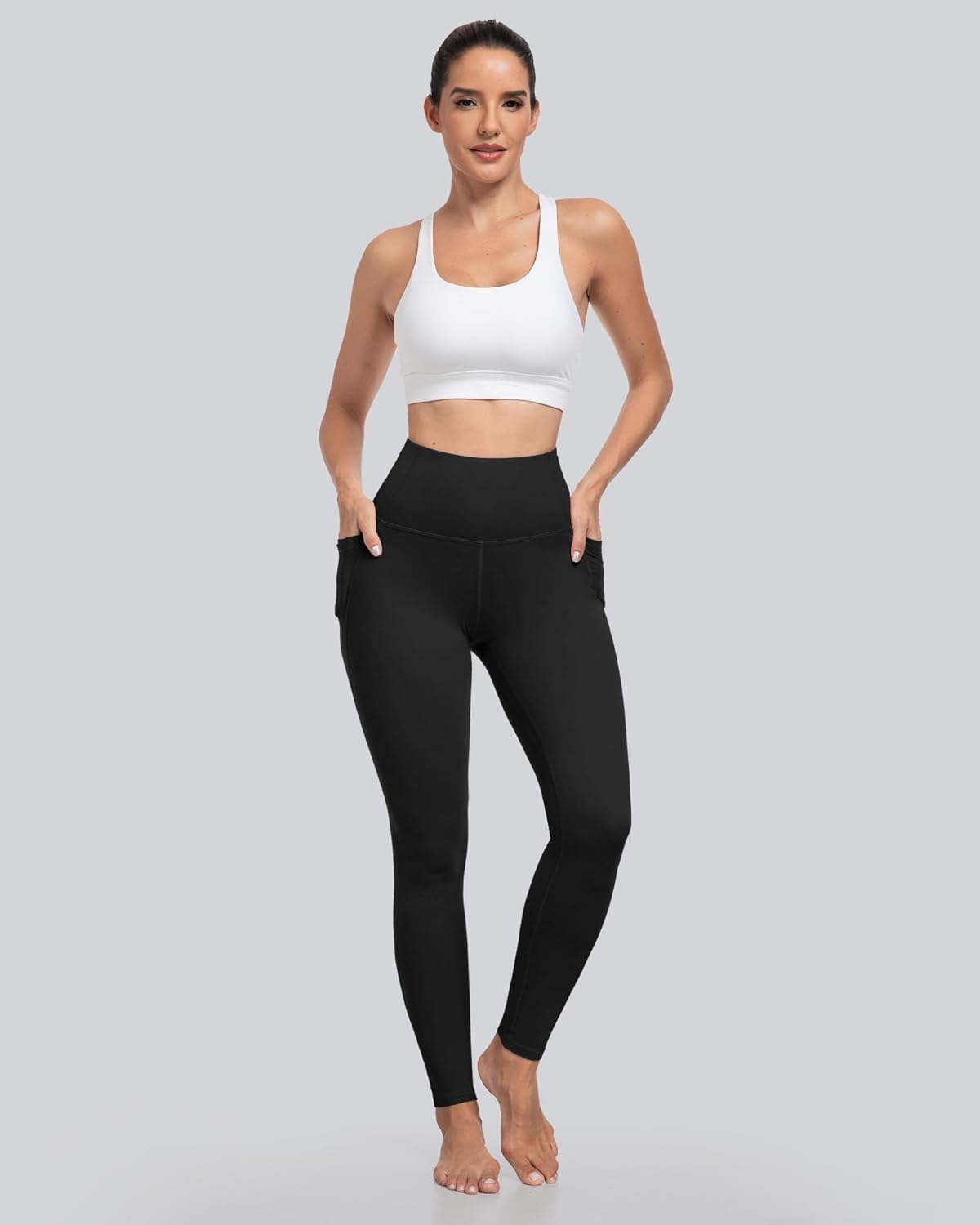 CHRLEISURE Leggings with Pockets for Women - Tummy Control High Waisted Soft Workout Yoga Pants