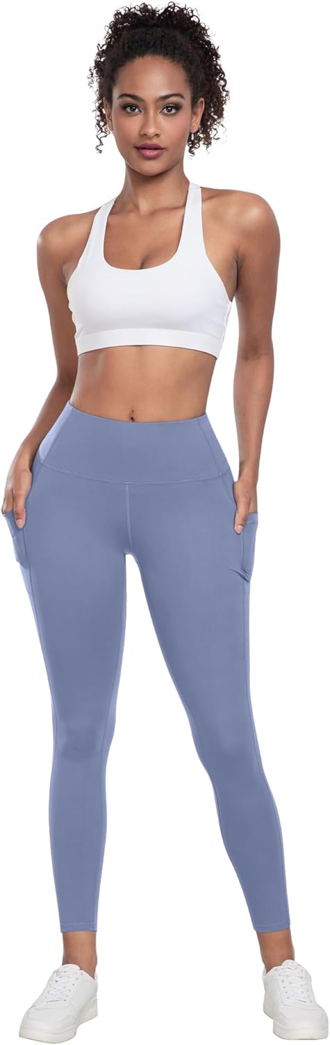 LZYVOO Leggings with Pockets for Women, 6 Packs Soft High Waisted Tummy Control Workout Yoga Pants