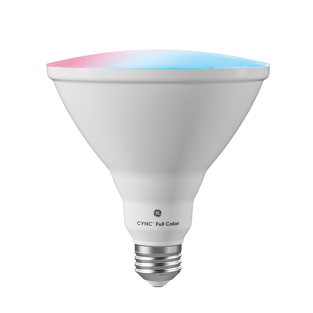 GE Cync PAR38 Smart LED Light Bulb, Color Changing Outdoor Floodlight, Works with Alexa and Google Home (2-Pack)