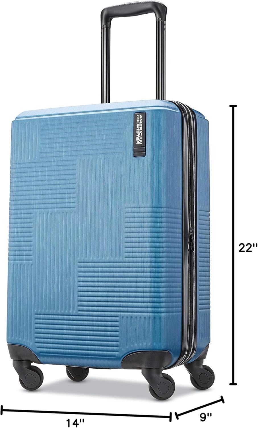 American Tourister Stratum XLT Expandable Hardside Luggage with Spinner Wheels, Blue Spruce, Carry-On 20-Inch