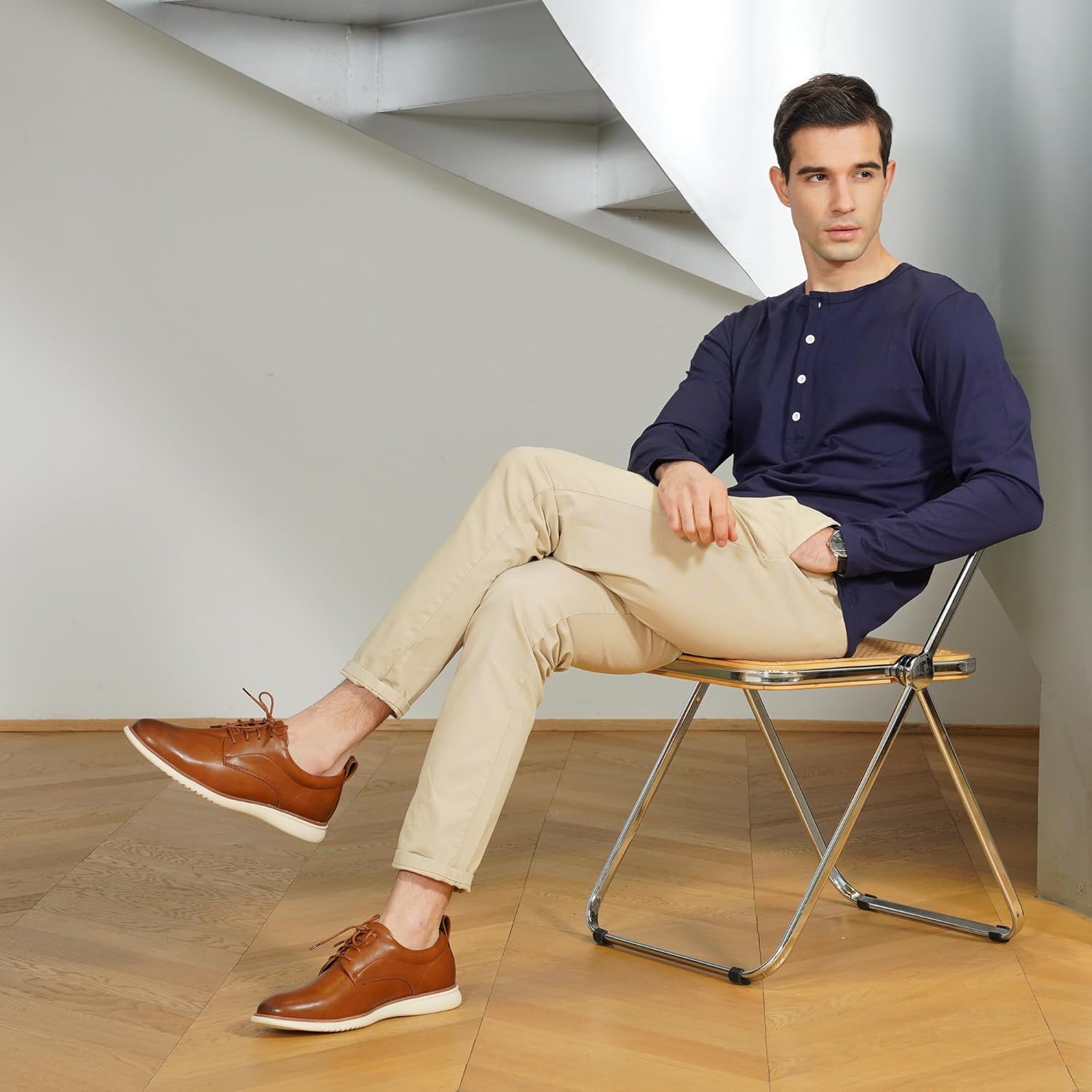 Jousen Mens Dress Shoes Oxfords Casual Retro Classic Comfortable Formal Derby Business Dress Shoes for Men