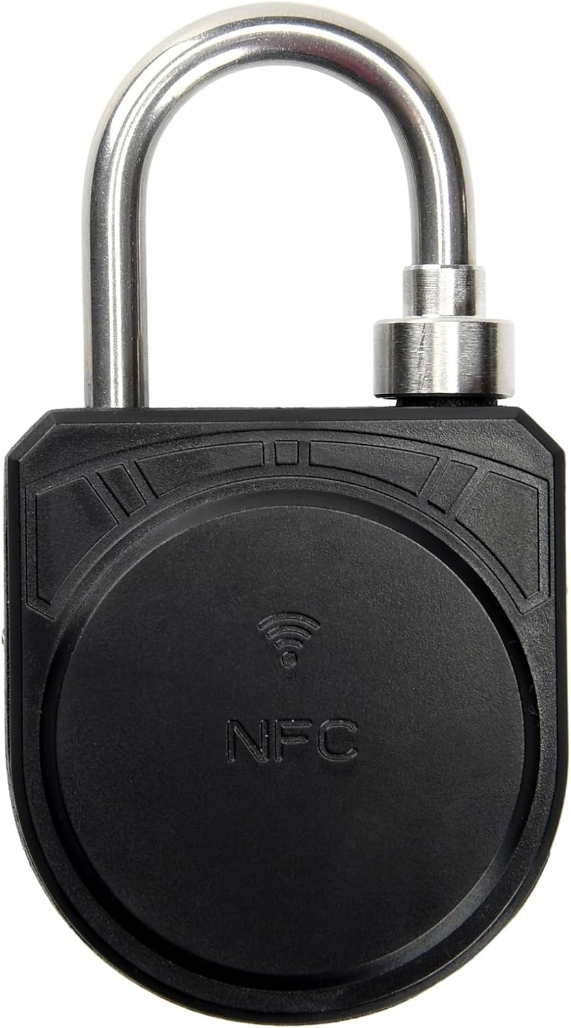 Alternative view of Battery-Free NFC Padlock, Smart Keyless Mobile App Unlocking Padlock, Waterproof Anti-Theft Security Lock, Fit for Storage Cabinet and Chain in Home, Office, School Dormitory, Outdoor (1)