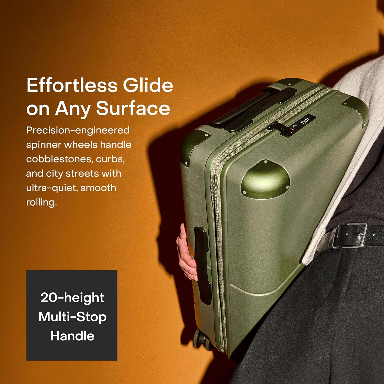 Alternative view of July Carry On Max Expandable - 21.5" Airline Approved Carry On Luggage with Travel Tote, Rolling Suitcase for Men & Women - TSA Lock Spinner Suitcase, Silent Wheels, Expansion Zip - Moss