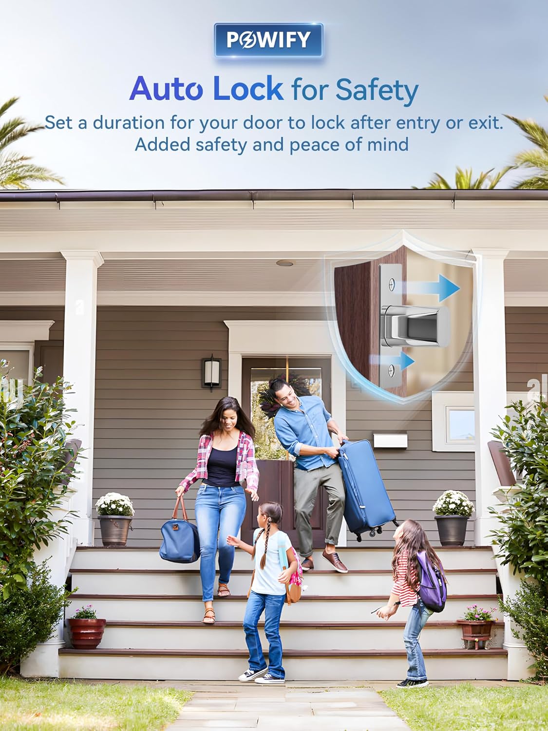 Alternative view of POWIFY Keyless Entry Door Lock with Handle, APP Control Smart Front Lock Set, Keypad Door Lock with Handle, Keypad Deadbolt Auto Lock, Easy to Install, Bluetooth, Black