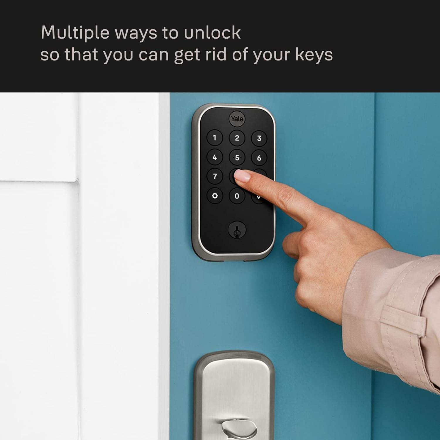 Alternative view of Yale Assure Lock 2 Keypad with Bluetooth and Valdosta Lever in Black Suede