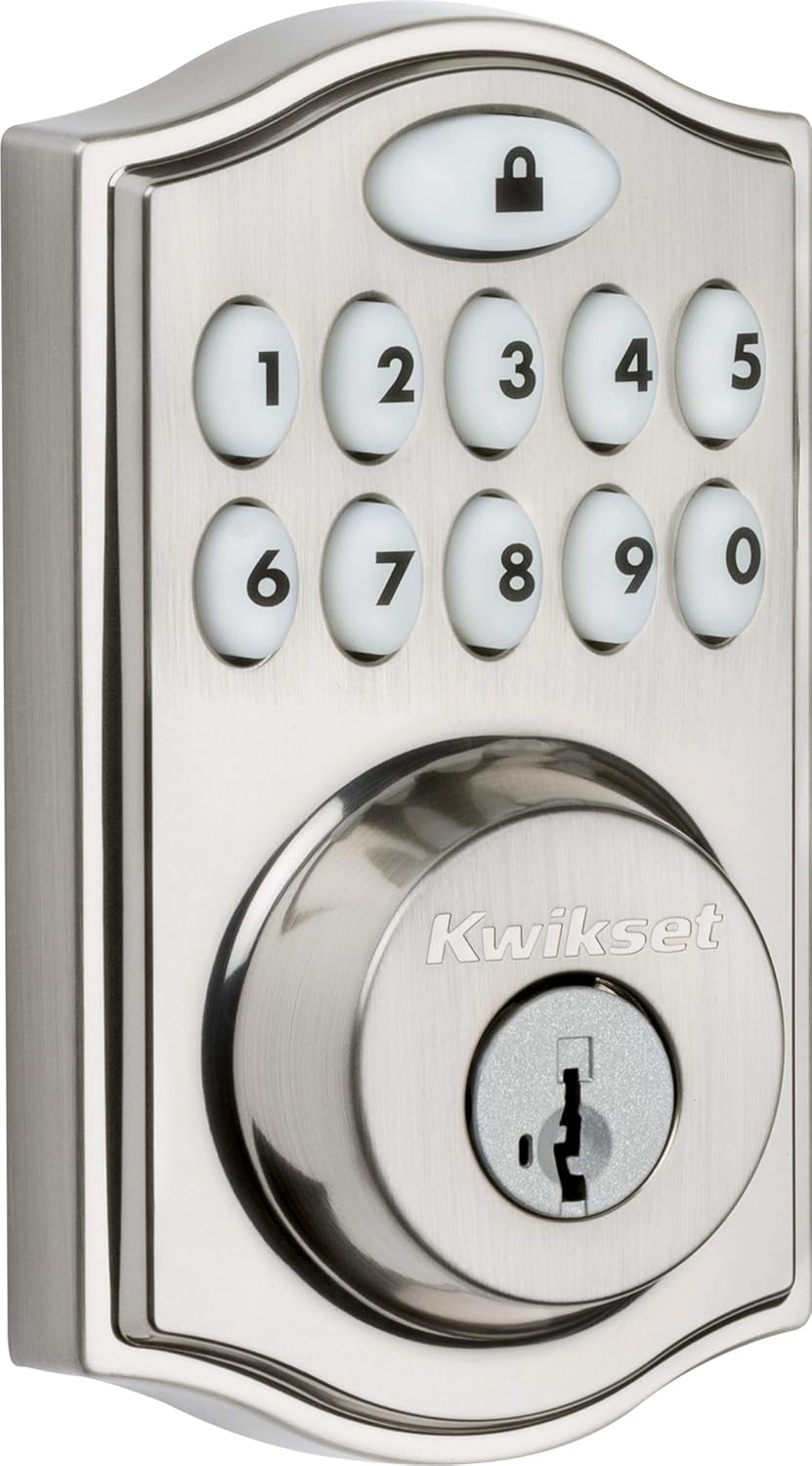 Alternative view of Kwikset 914 Traditional Keypad SmartCode Electronic Deadbolt Smart Lock featuring SmartKey Security and ZigBee 3.0 Technology in Satin Nickel