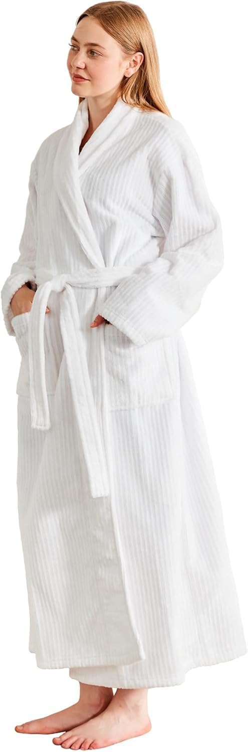 Alternative view of Serenhom Womenu2019s Plush Soft Fleece Robe u2013 Fluffy Warm Jacquard Bathrobe, Cozy Loungewear for Spa, Sleep, and Relaxation
