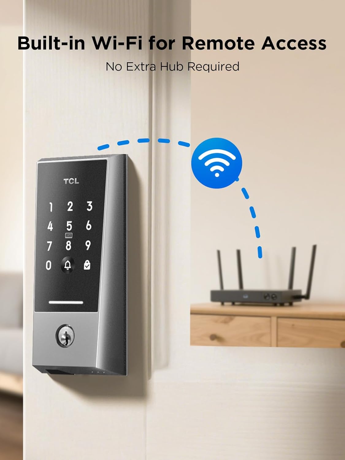 Alternative view of TCL D2 Smart Lock, Keyless Entry WiFi Deadbolt Door Lock for Front Door, APP Remote Control, Auto Lock, Built-in Doorbell, Compatible with Alexa, Easy Install
