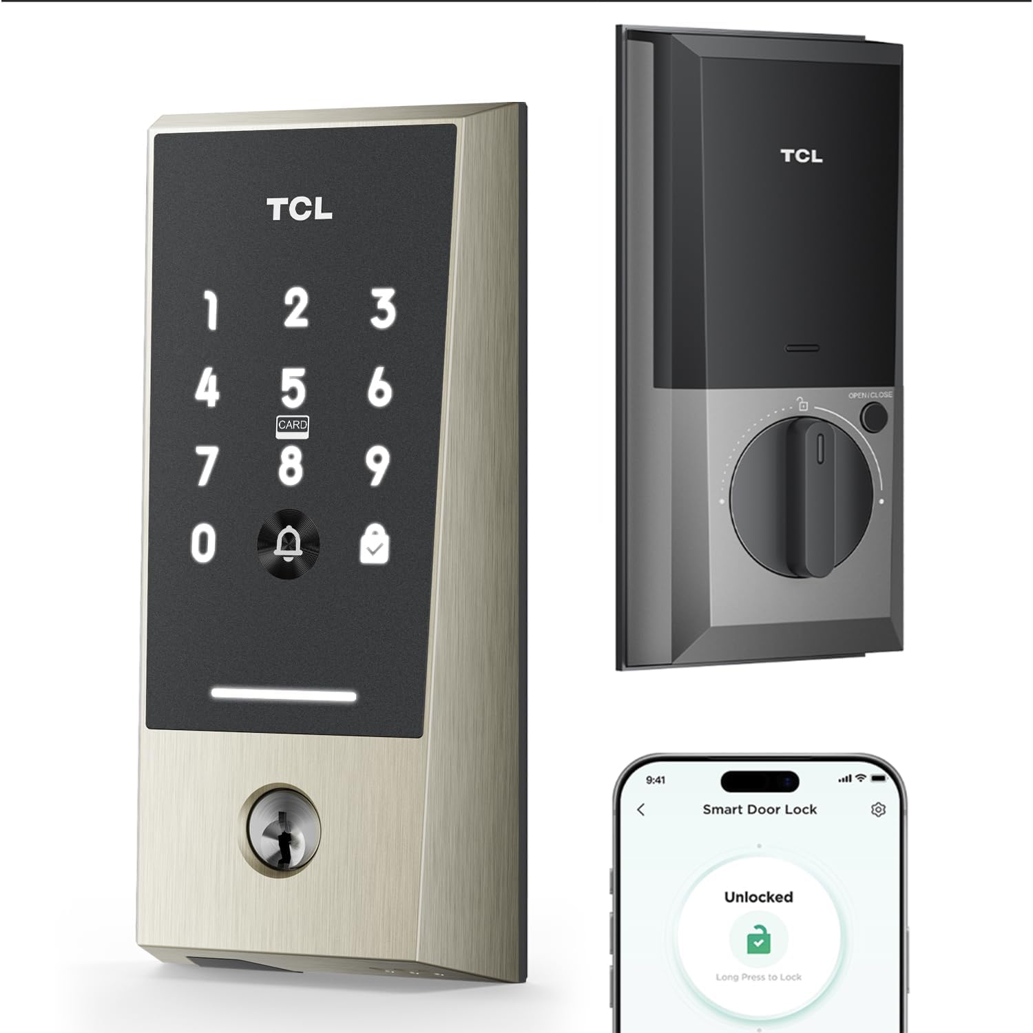 TCL D2 Smart Lock, Keyless Entry WiFi Deadbolt Door Lock for Front Door, APP Remote Control, Auto Lock, Built-in Doorbell, Compatible with Alexa, Easy Install - Image 9